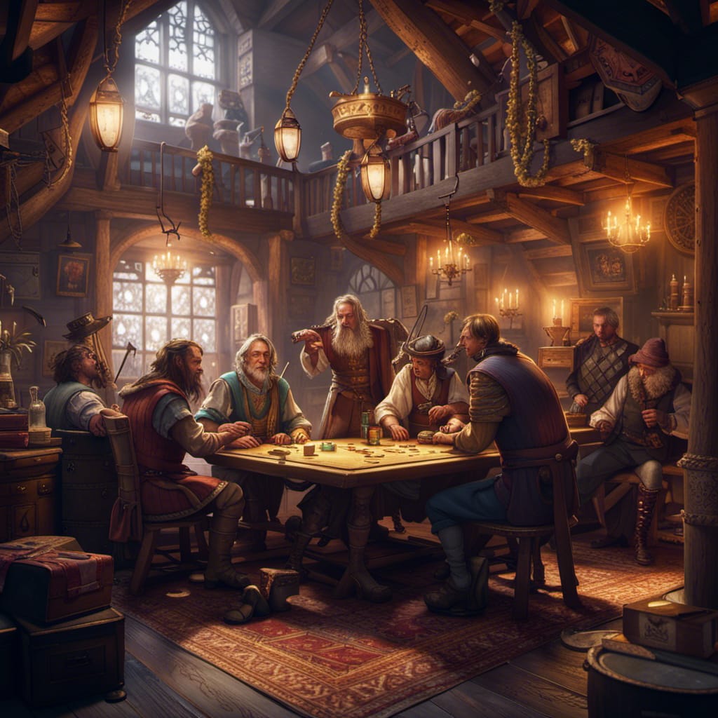 Hosting a board board games night in a fantasy tavern